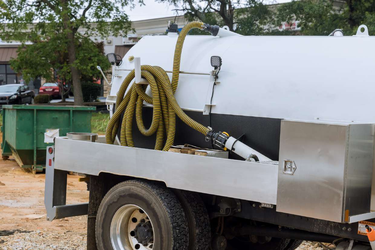 Vacuum tank truck used for septic pump-outs in Saugerties, NY