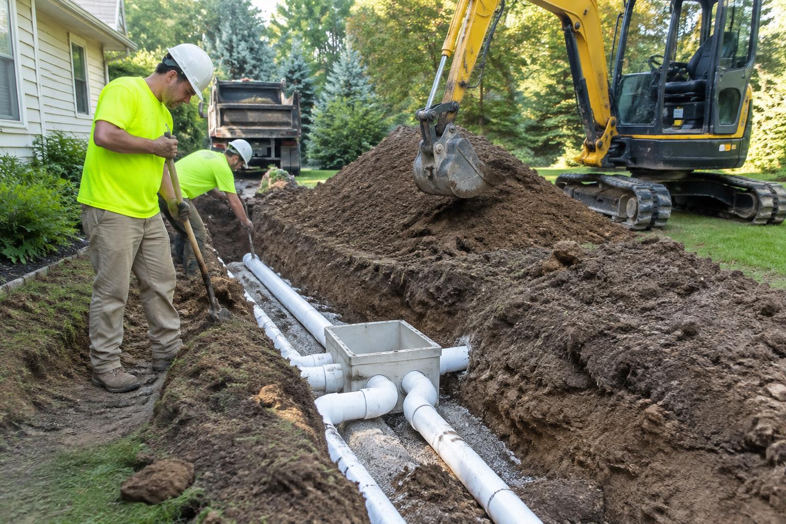 Replacing a failed distribution box and lines at the exact point confirmed during diagnosis.