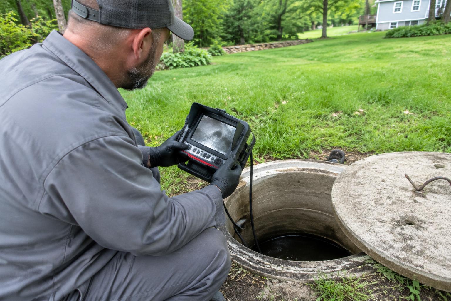 A camera inspection confirms underground conditions before any digging begins.